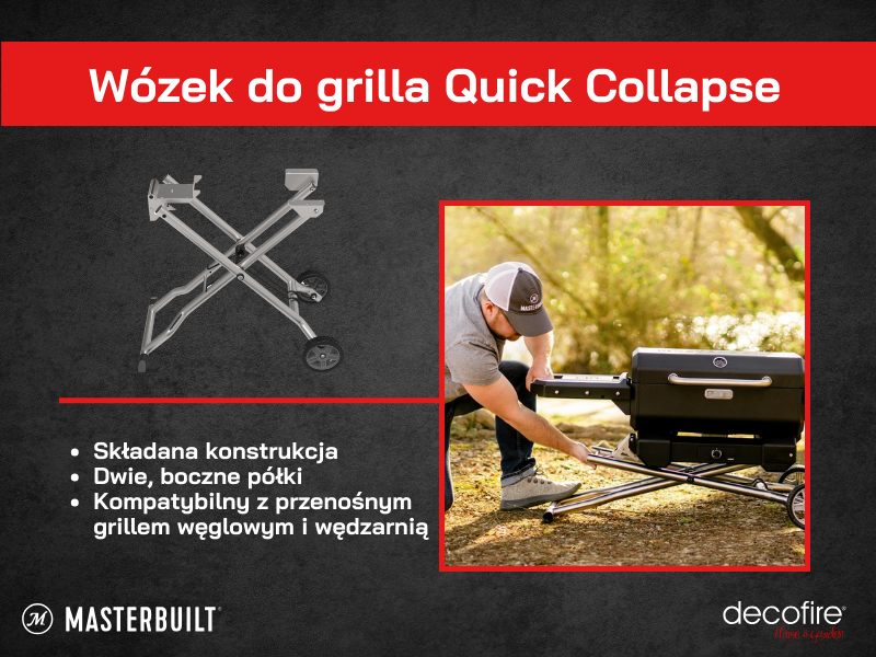 Wózek z bocznymi kółkami Quick Collapse Masterbuilt
