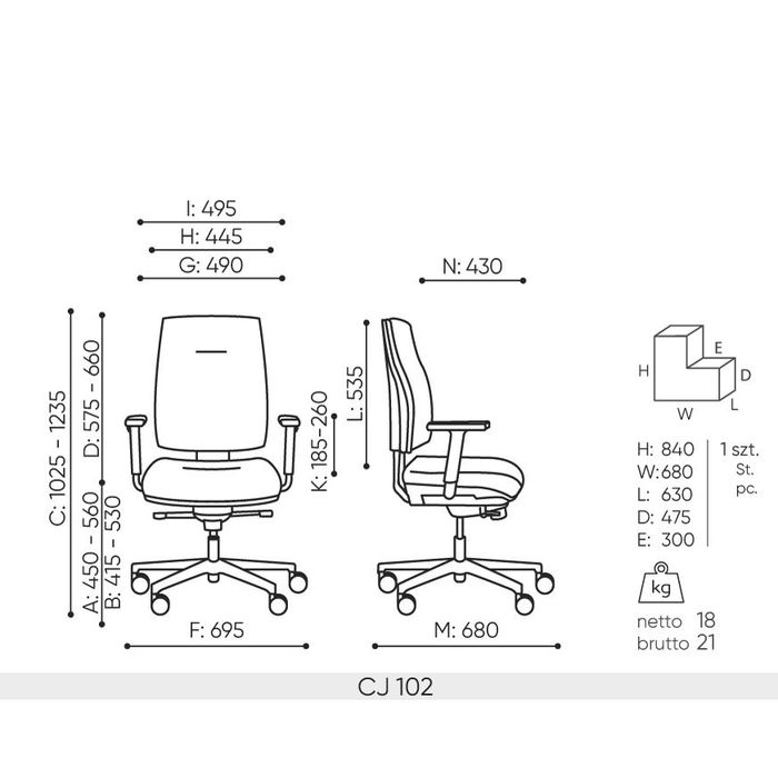 Fotel obrotowy CORR CJ 102 black Bejot
