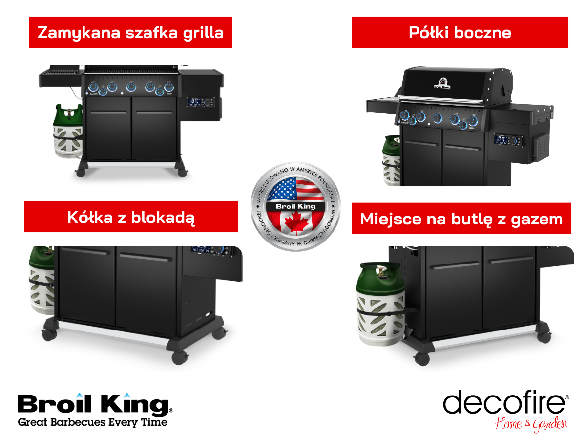 Udogodnienia w grillu gazowym Baron 590 IRP Shadow Broil King