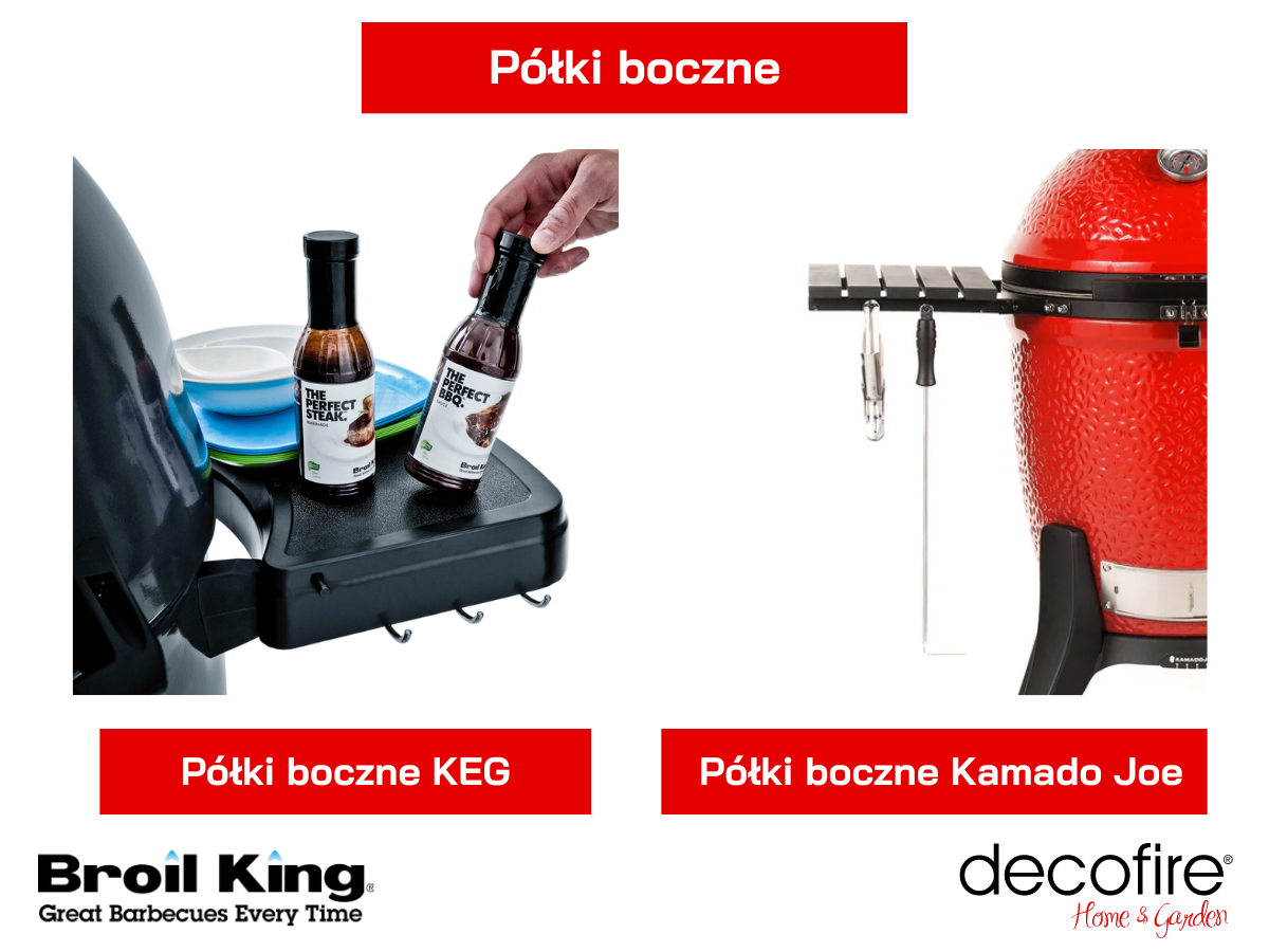 Półki boczne w grillach KEG i Kamado – porównanie 