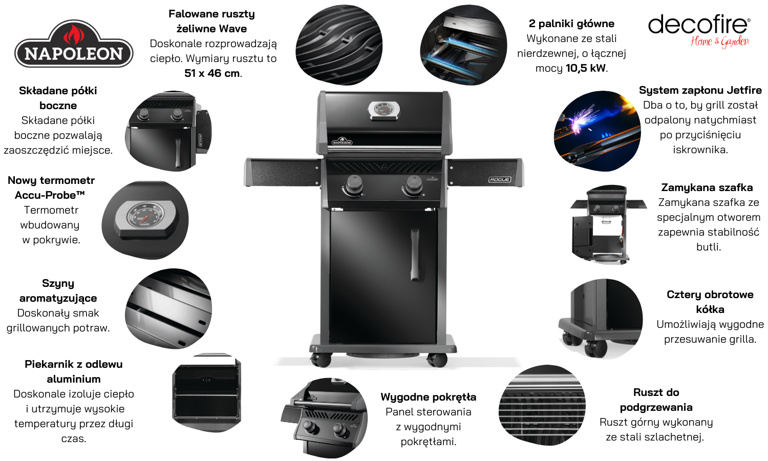 Grill gazowy Napoleon Rogue 365 czarny (R365PK-2-PL)