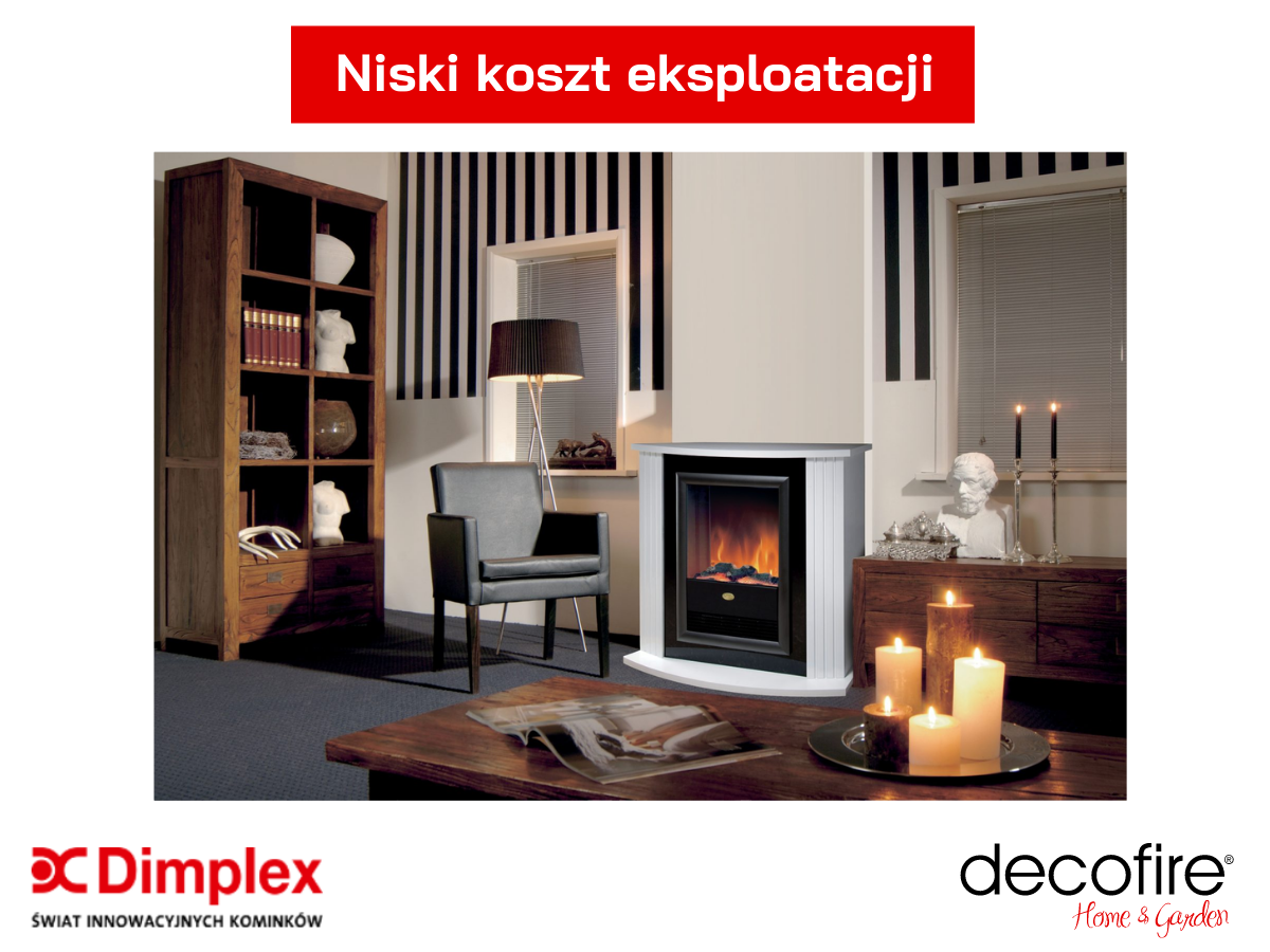 Niski koszt eksploatacji kominka Dimplex Mozart dzięki oświetleniu LED