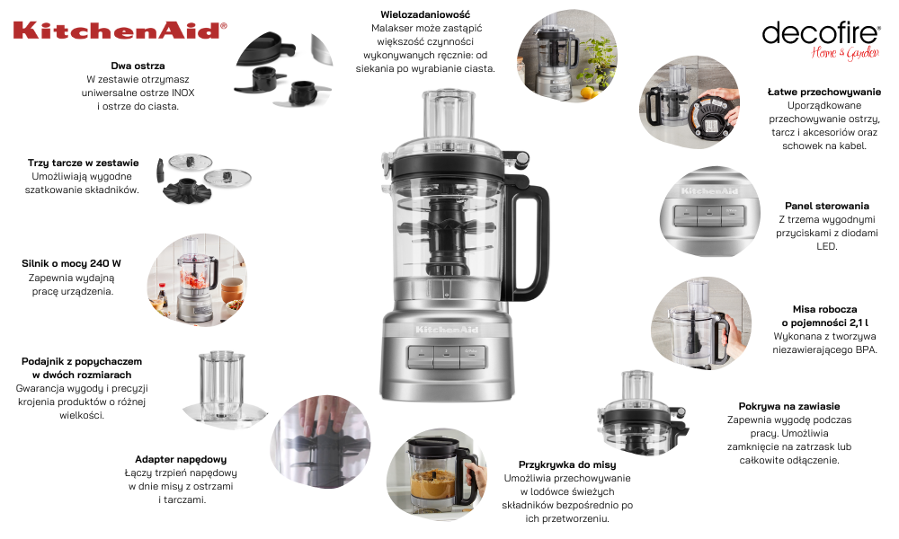 Malakser 201 l Contour Silver KitchenAid (5KFP0921ECU