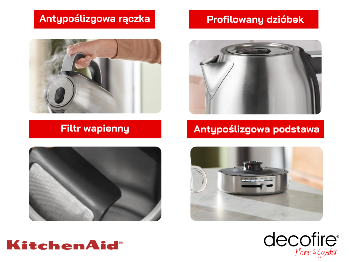 Dodatkowe udogodnienia w czajniku Stainless Steel 1,7 l KitchenAid