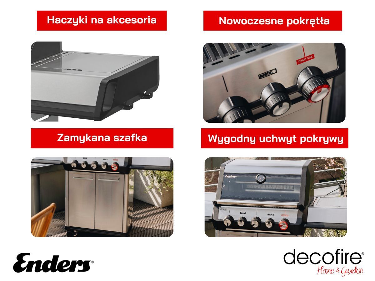 Dodatkowe udogodnienia w grillu gazowym Enders Monroe II PRO 3 SIKR Turbo
