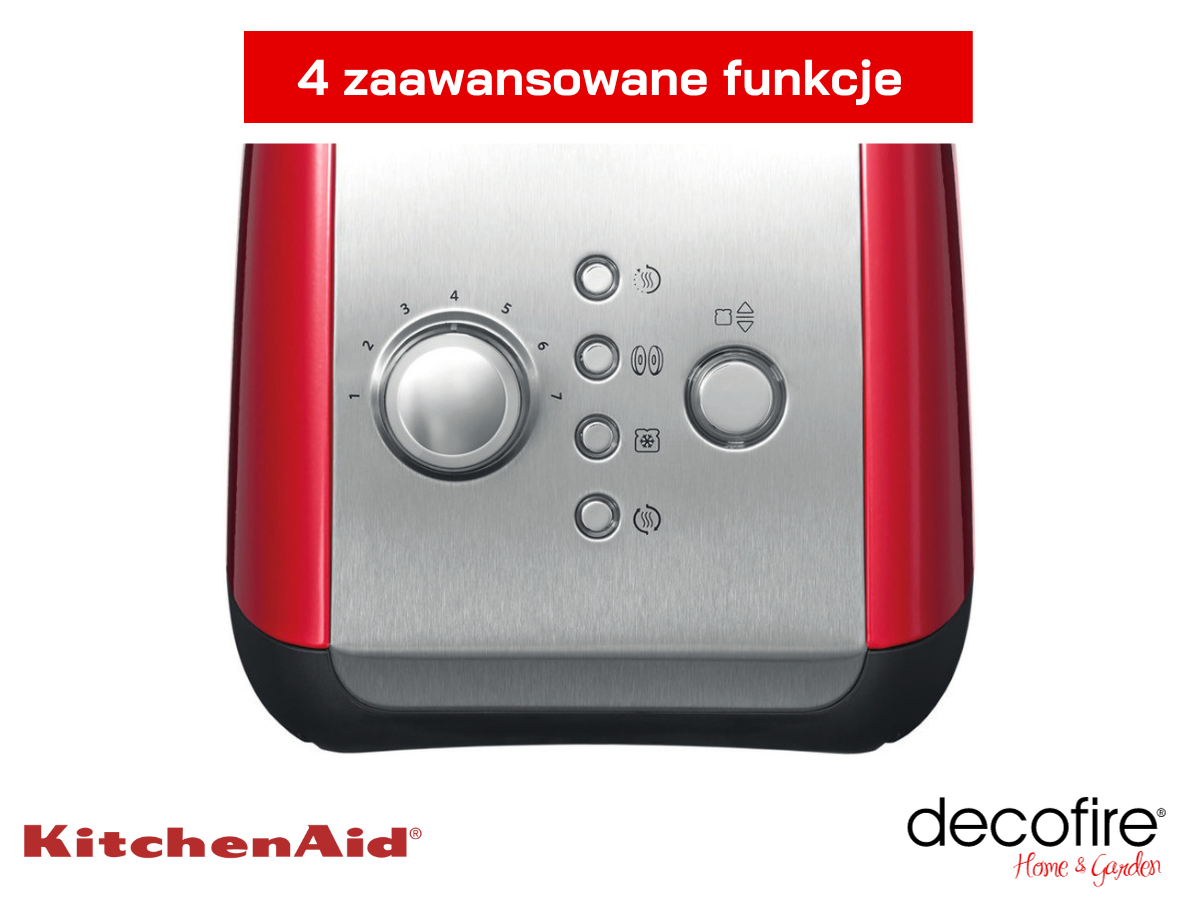 Cztery zaawansowane funkcje w tosterze 2 Empire Red KitchenAid