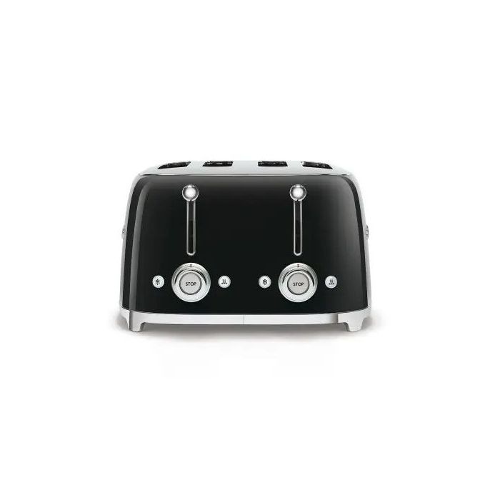 Toster na 4 kromki - 4 kieszenie Smeg Czarny (TSF03BLEU)