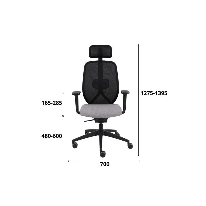 Grospol Ergonomiczny fotel biurowy 4U BS HD chrome tkanina Omega - 8 kolorów