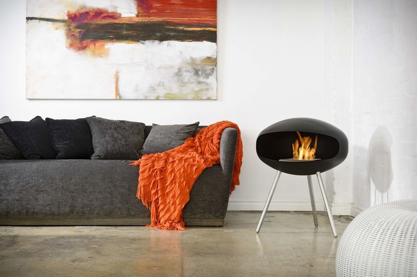 Biokominek wolnostojący Cocoon Terra Black - aranżacja