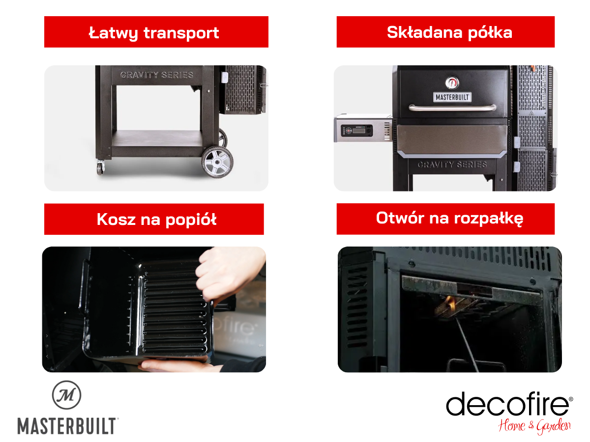 Dodatkowe udogodnienia w grillu cyfrowym Gravity Series 1050
