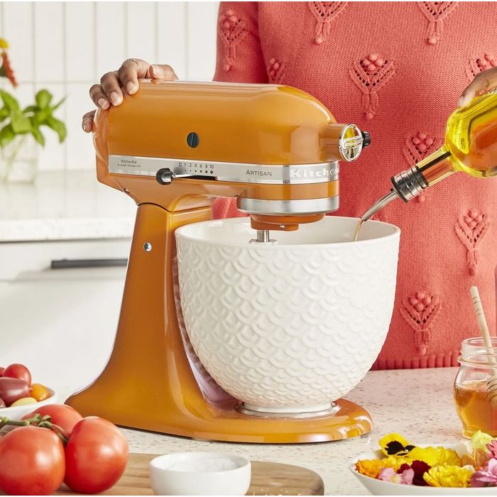 Unikalna dzieża ceramiczna Mermaid Lace White 4,7L Artisan 5 KitchenAid (5KSM2CB5TWM)
