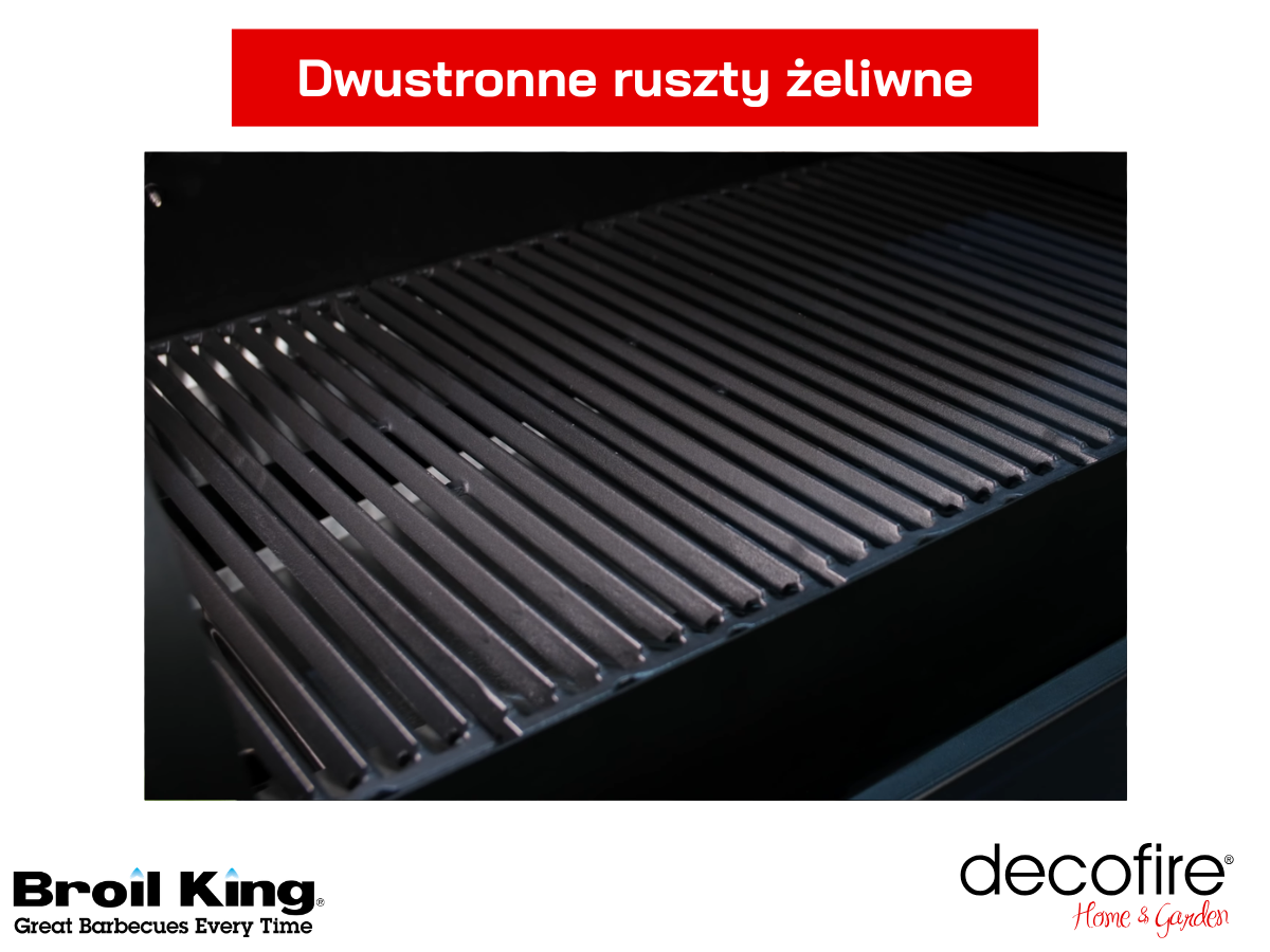 Dwustronne ruszty żeliwne w grillu Crown Pellet 400