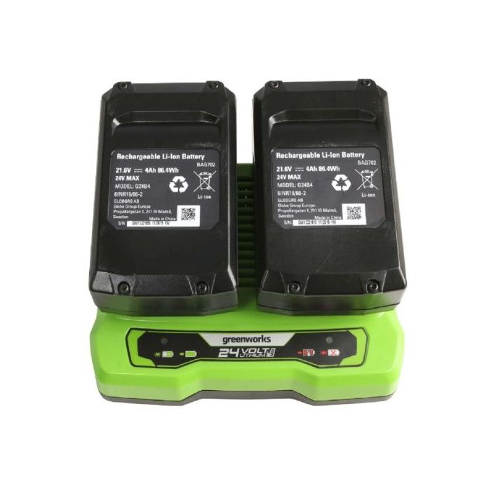 Greenworks Kosiarka 46 cm akumulatorowa 2x 24V GD24X2LM46SPK4x zestaw ładowarka dual + 2 aku. 4Ah (GR2512807UD) 