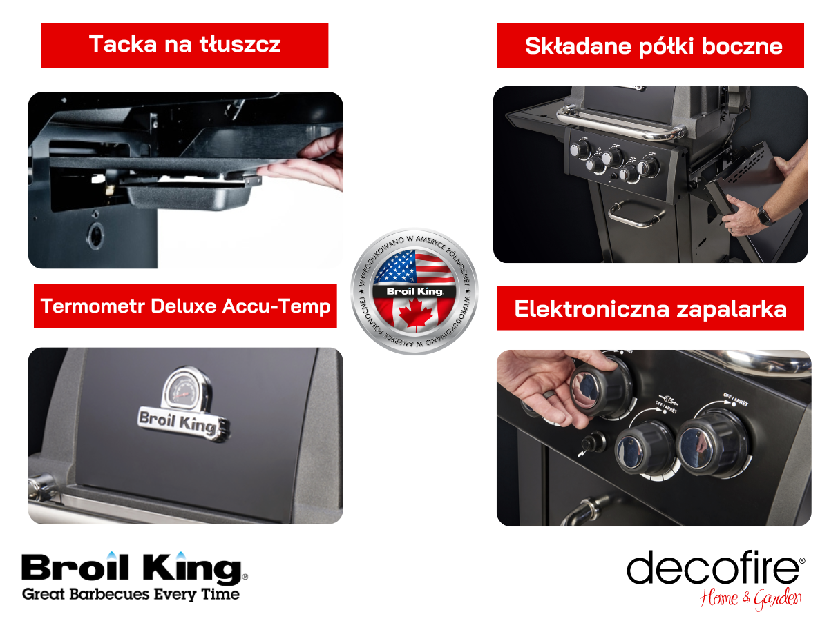 Dodatkowe cechy grilla gazowego Broil King Royal 390 Shadow