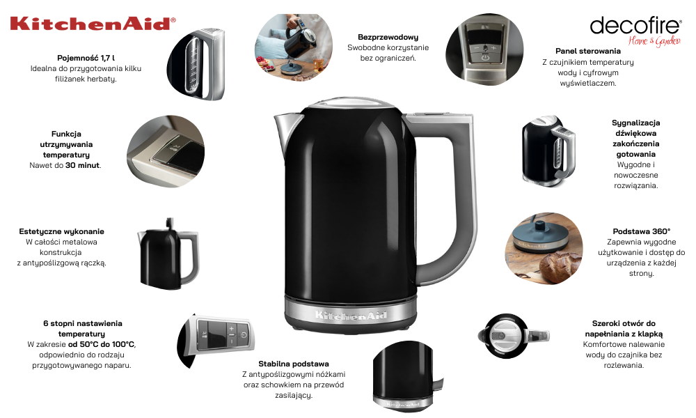 Czajnik 1,7 l Onyx Black KitchenAid (5KEK1722EOB)