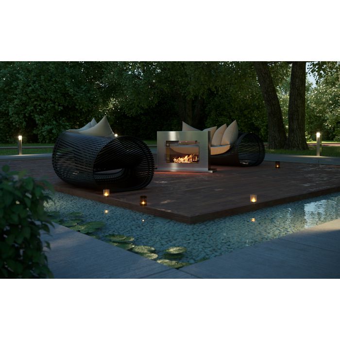 Biokominek wolnostojący MCJ TORINO D z podstawą i szybą otwieraną