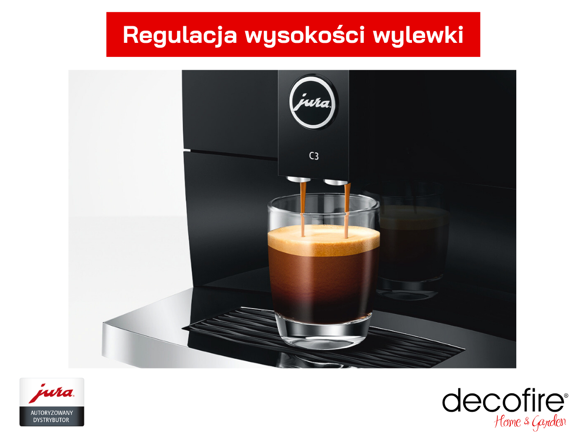 Ekspres do kawy Jura C3 Piano Black (EA) – podwójna wylewka z regulacją wysokości