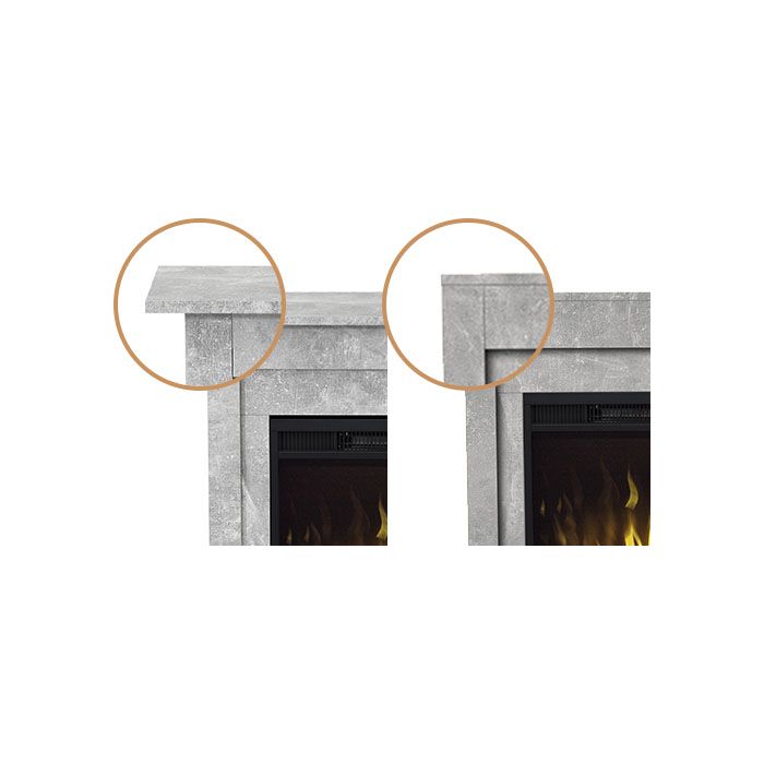 Aflamo kominek elektryczny portalowy Vigo beton LED 60 2D Classic, LED 60 3D, Narożny
