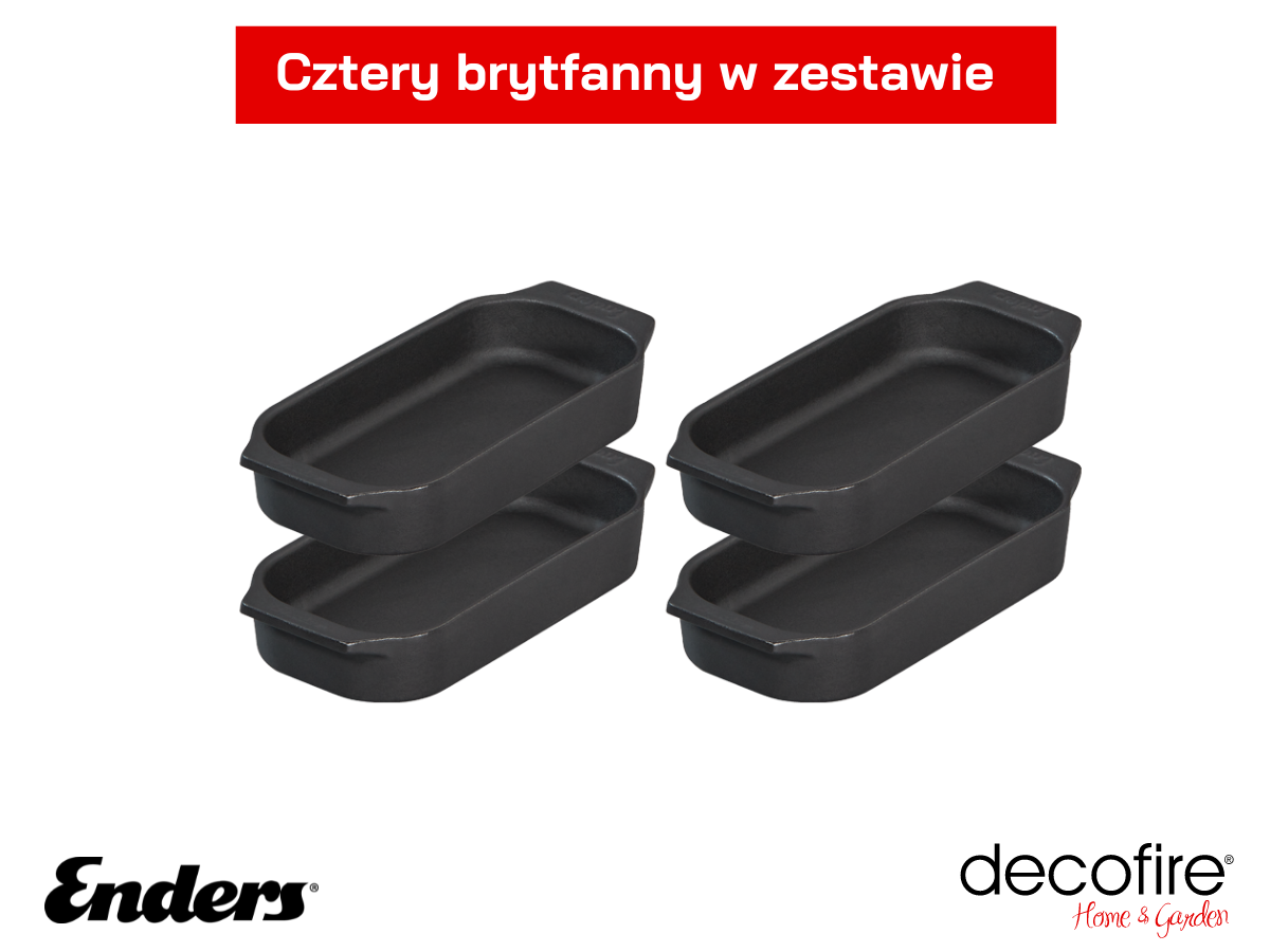 Cztery brytfanny w zestawie
