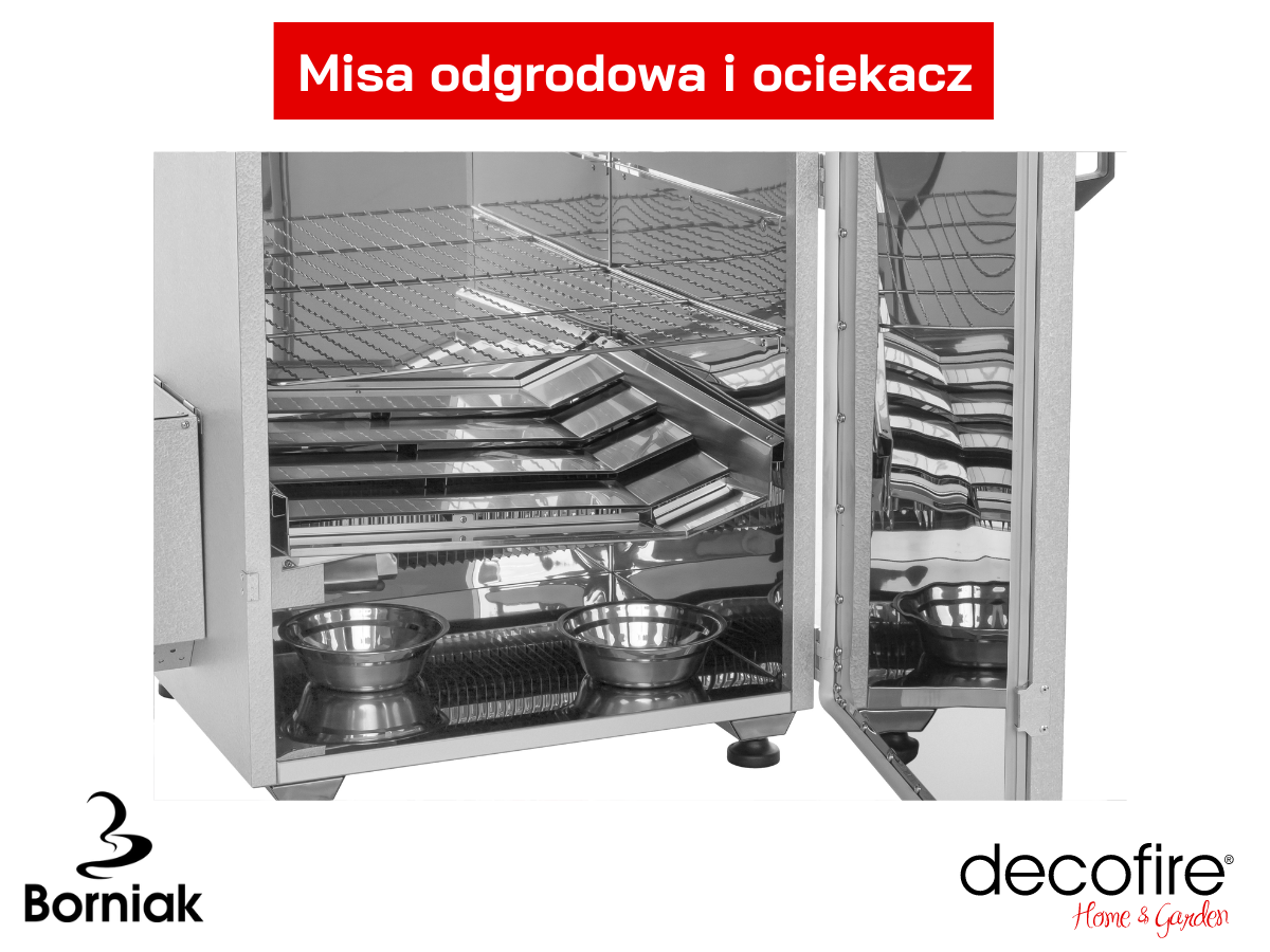 Misa odgrodowa i ociekacz w wędzarni Borniak UWD-150 v1.4