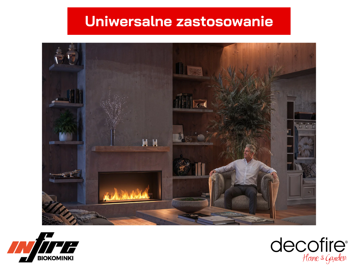 Biokominek do zabudowy Infire Etronic Inside 1200 w salonie
