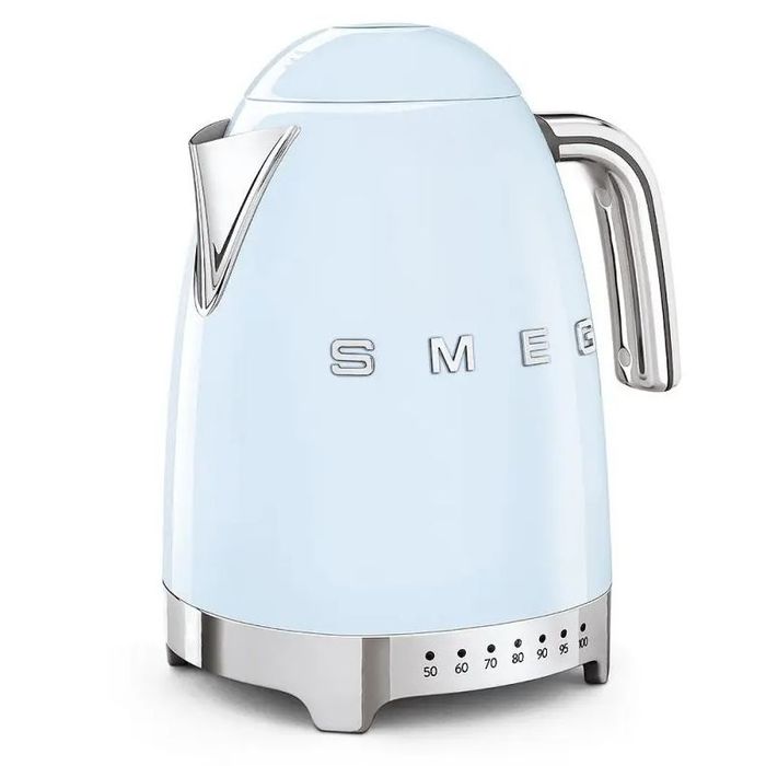 Czajnik z regulacją temperatury 1,7L  50's style Pastelowy błękit Smeg (KLF04PBEU)