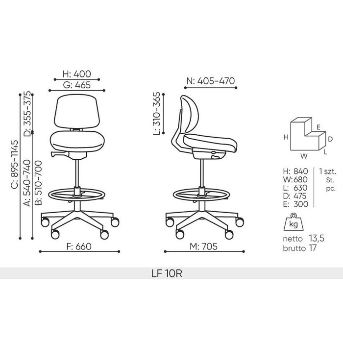 Fotel krzesło hoker LIFT LF 10R Bejot