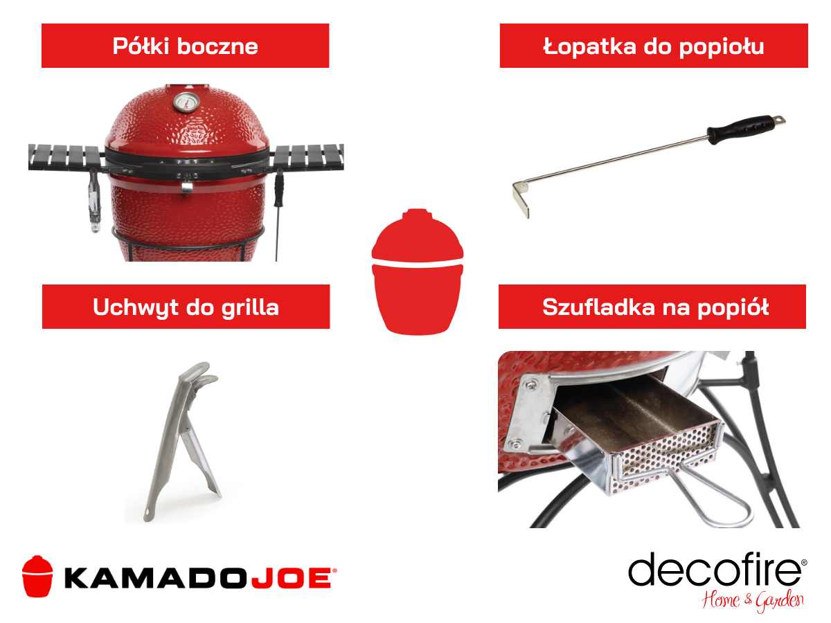 Dodatkowe cechy grilla ceramicznego węglowego Kamado Joe – Big Joe II 61 cm z wózkiem
