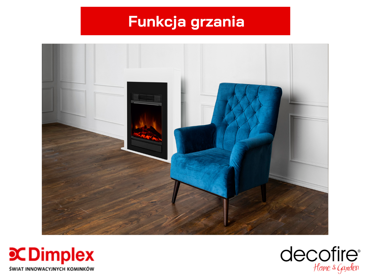 Dimplex kominek elektryczny Bellini czarny ECO LED – funkcja grzewcza