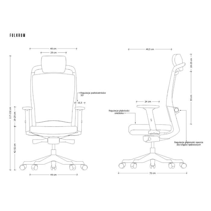 UNIQUE fotel biurowy FULKRUM skóra naturalna (P069-HL)