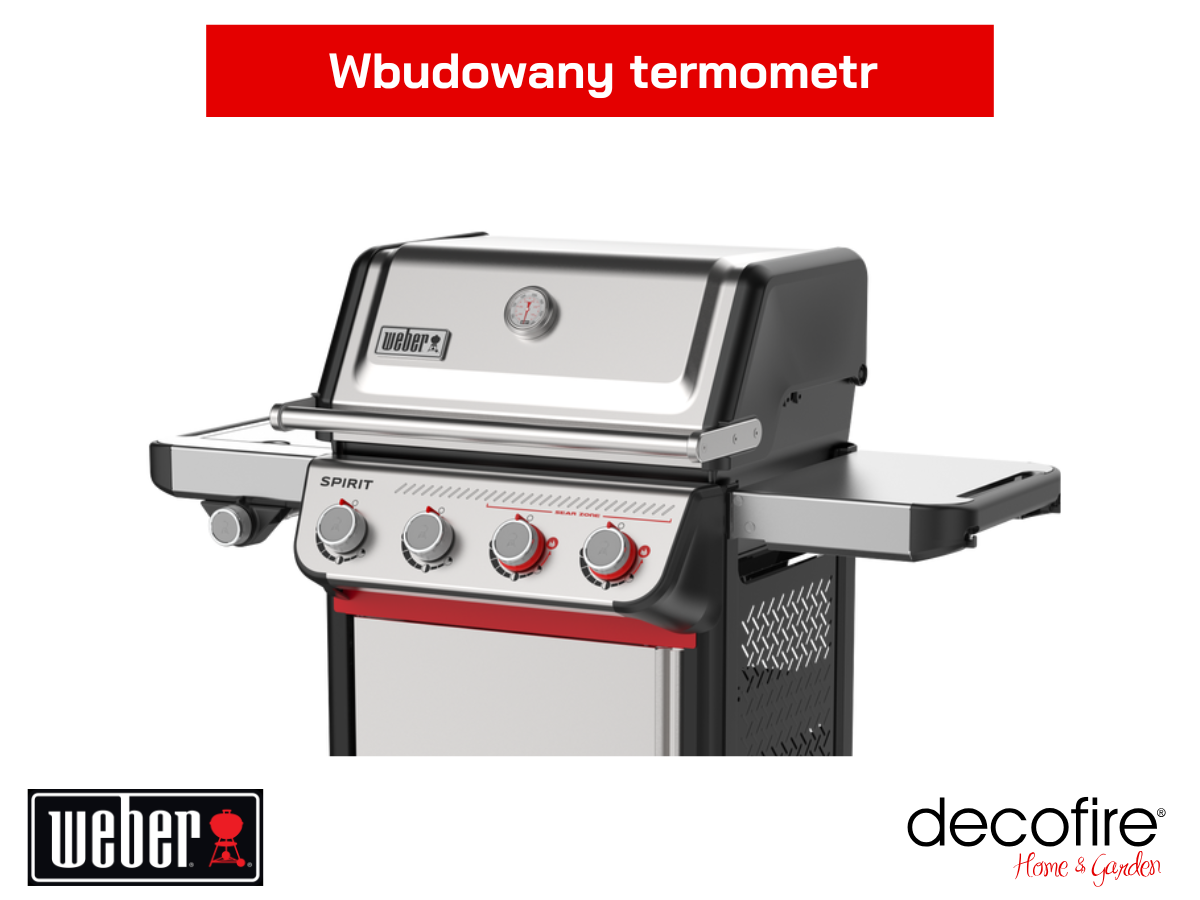 Grill gazowy Weber Spirit S-435 – termometr wbudowany w pokrywę