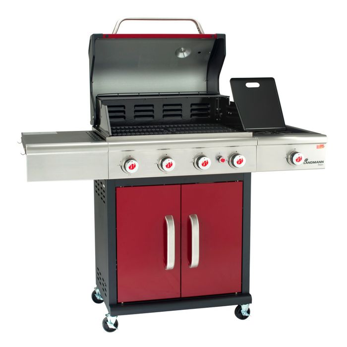 Grill gazowy Landmann Triton PTS 4.1 bordowy z palnikiem bocznym (12961)
