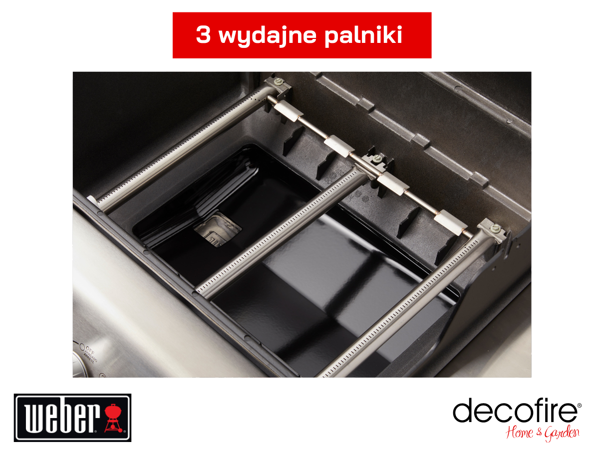 Trzy palniki w grillu Weber Spirit E-325
