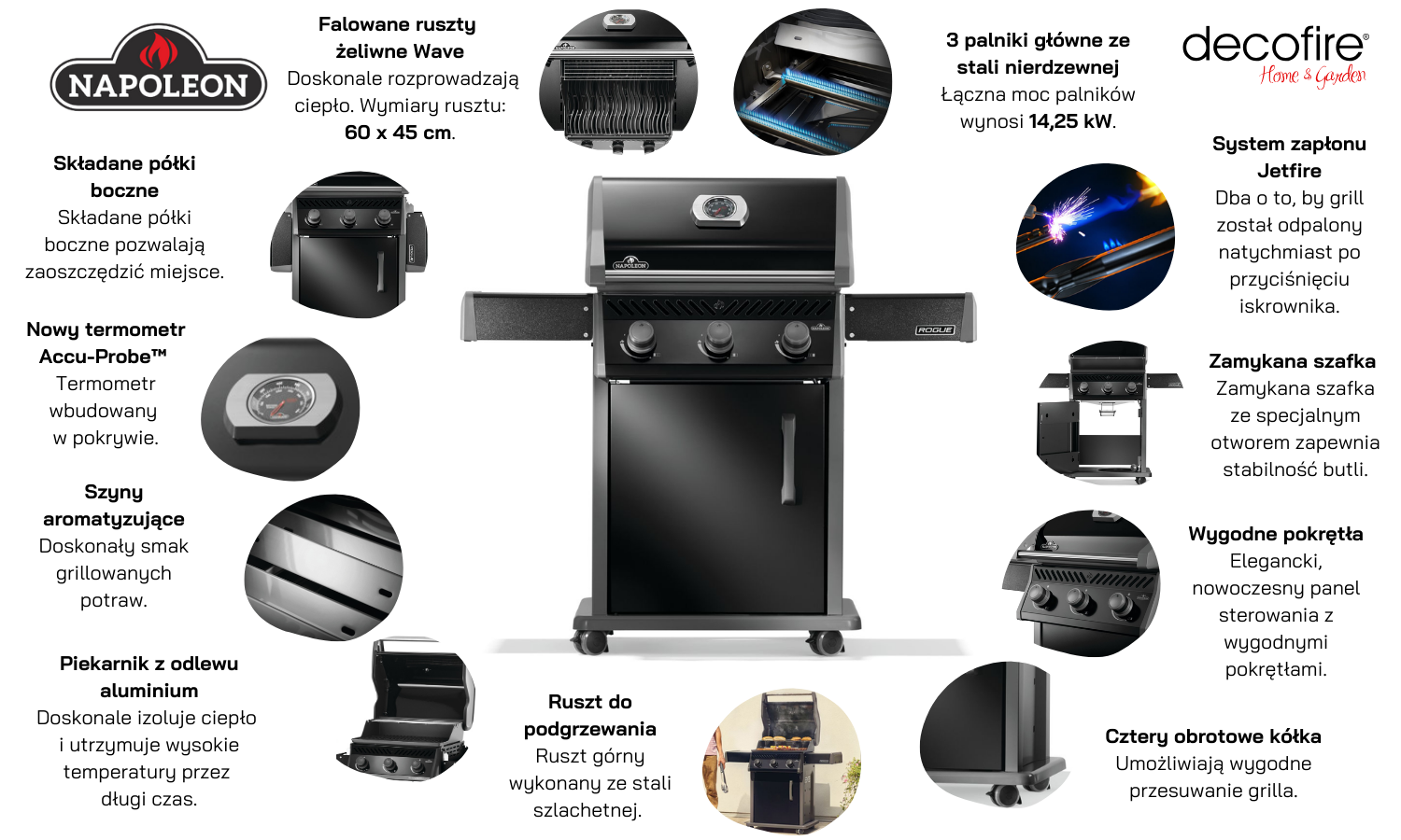 Grill gazowy Napoleon Rogue 425 czarny (R425PK-2-PL)