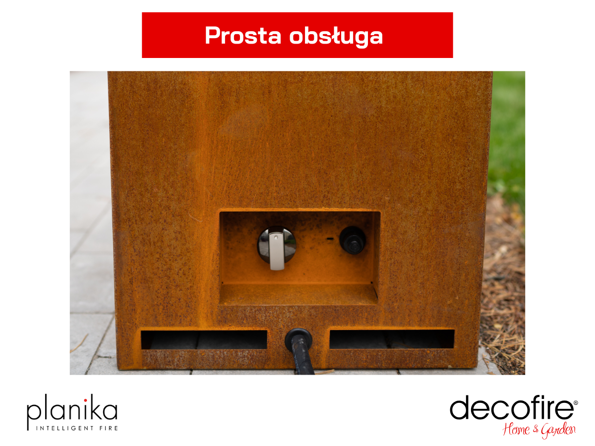 Prosta obsługa kominka Galio Corten Planika