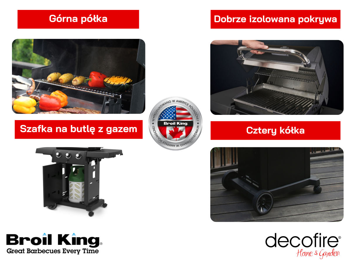 Grill gazowy Broil KInf Royal 320 Shadow dodatkowe funkcjonalności