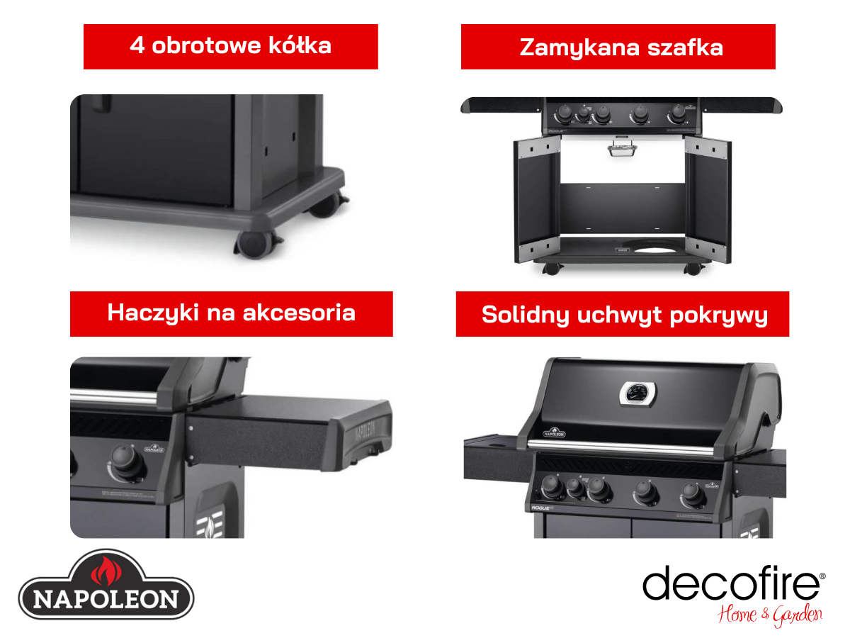 Grill gazowy Napoleon Rogue XT 525 SIB główne funkcje