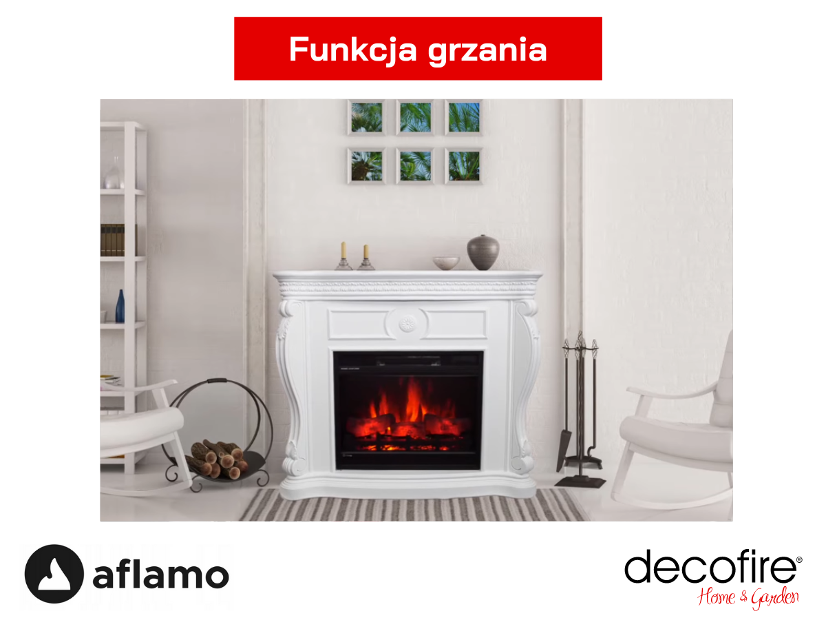 Kominek elektryczny Aflamo Lex z funkcją grzewczą