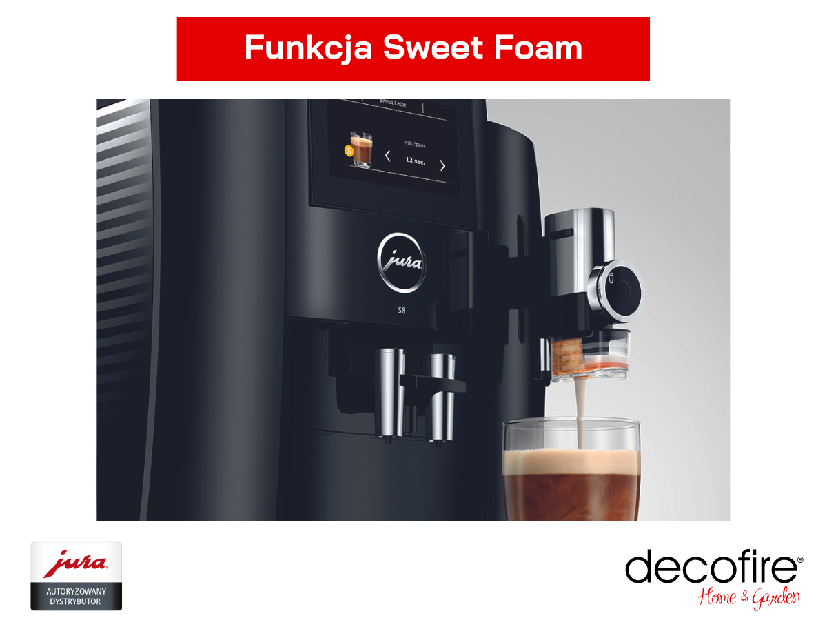 Ekspres do kawy Jura S8 Piano Black (EB) z funkcją Sweet Foam
