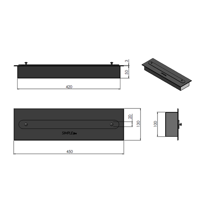 Biokominek narożny Simple Fire CORNER 600R prawy