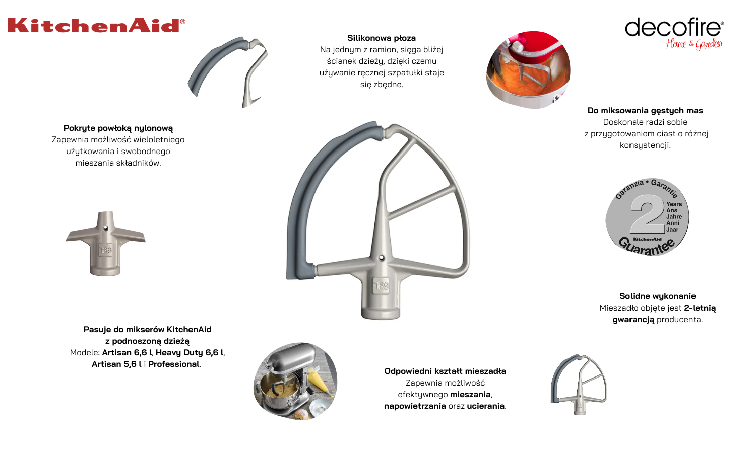 Mieszadło flex powlekane KitchenAid
