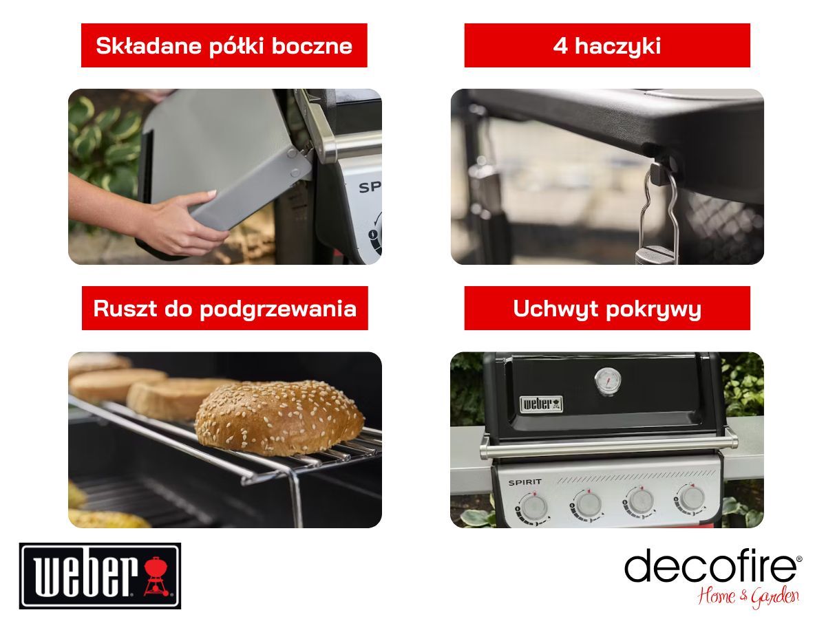 Dodatkowe udogodnienia w grillu gazowym Weber Spirit E-315