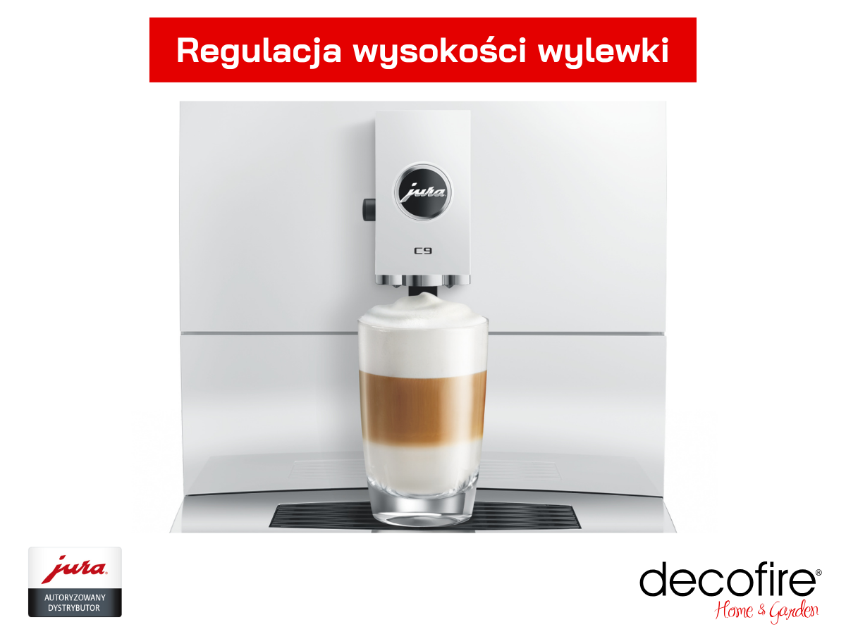 Regulacja wysokości wylewki w ekspresie do kawy Jura C9 Piano White (EA)