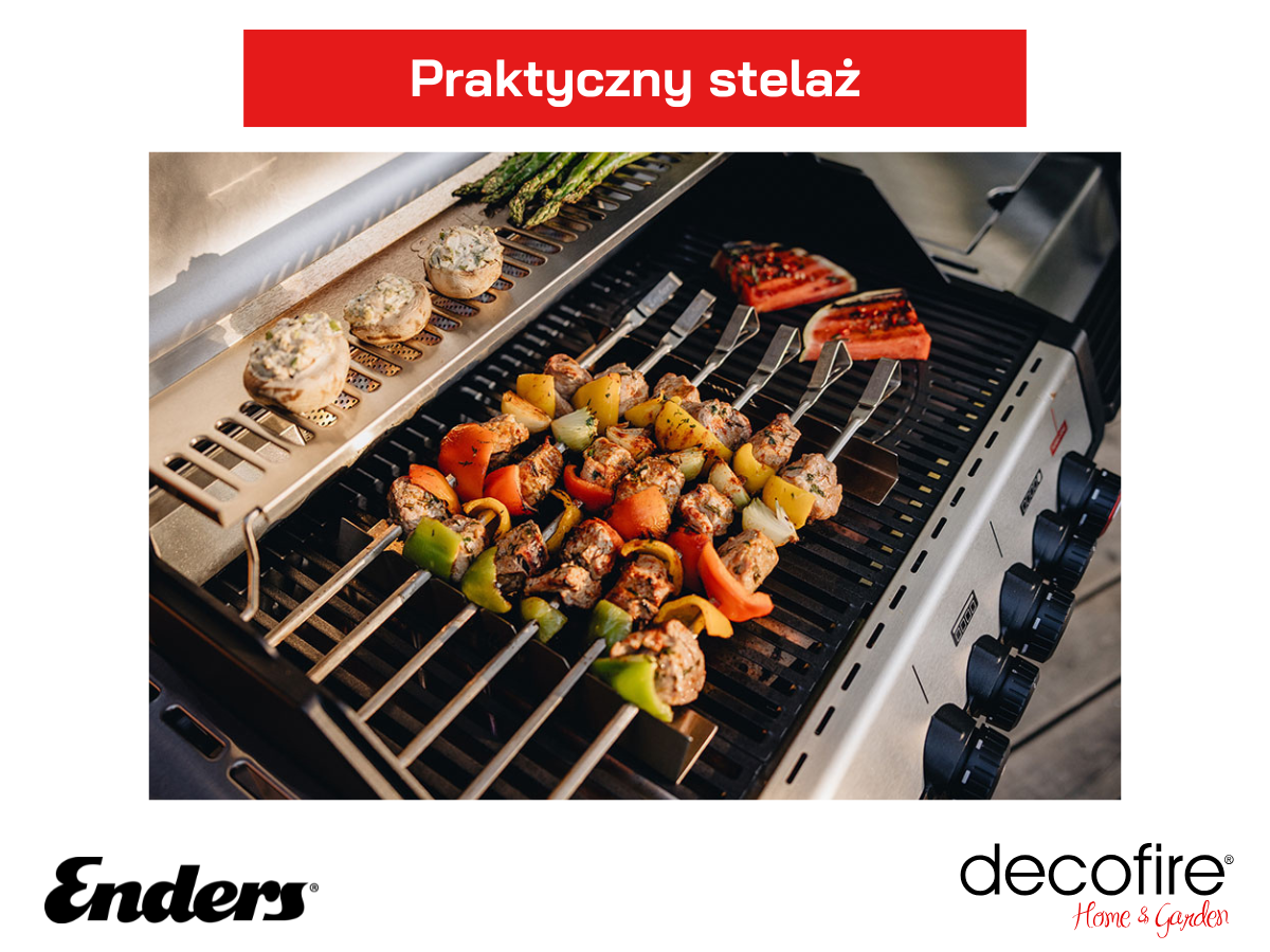 Zestaw do szaszłyków na grilla z praktycznym stelażem