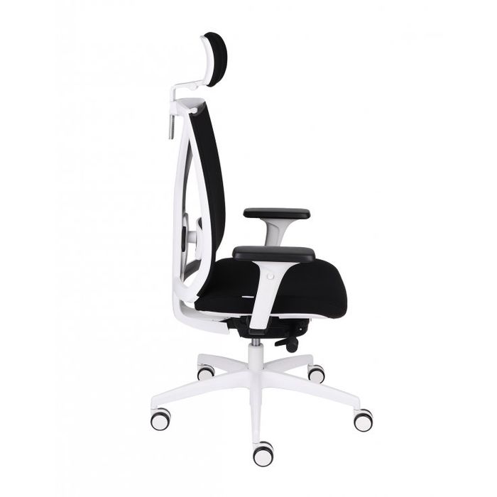 Fotel biurowy Grospol Valio WS HD chrome white tkanina Synergy - 12 kolorów