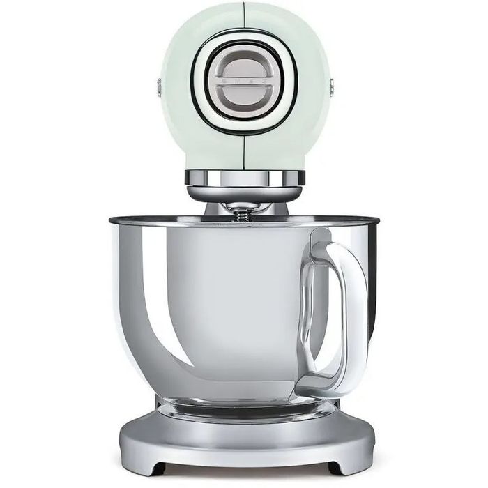 Mikser planetarny 50's style ze srebrną podstawą Pastelowa zieleń 4,8L Smeg (SMF02PGEU) 