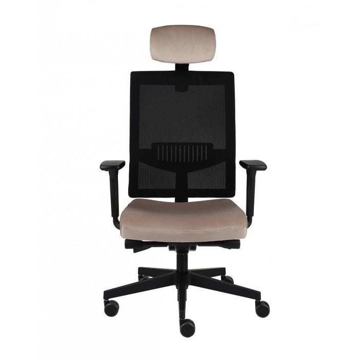 Fotel biurowy Grospol Level BS HD BLACK tkanina Omega - 8 kolorów