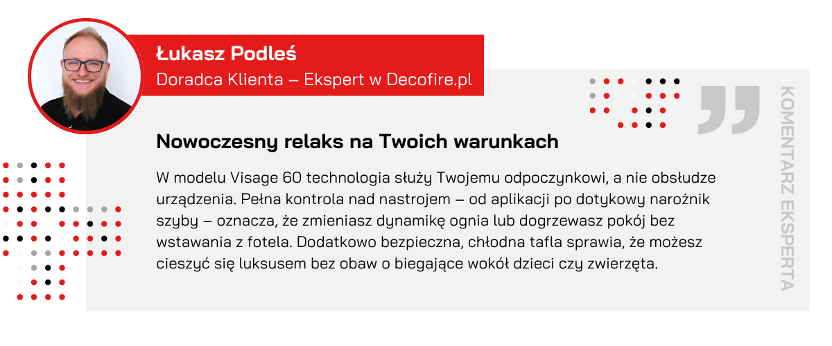 Opinia o sterowaniu kominkiem Visage 60
