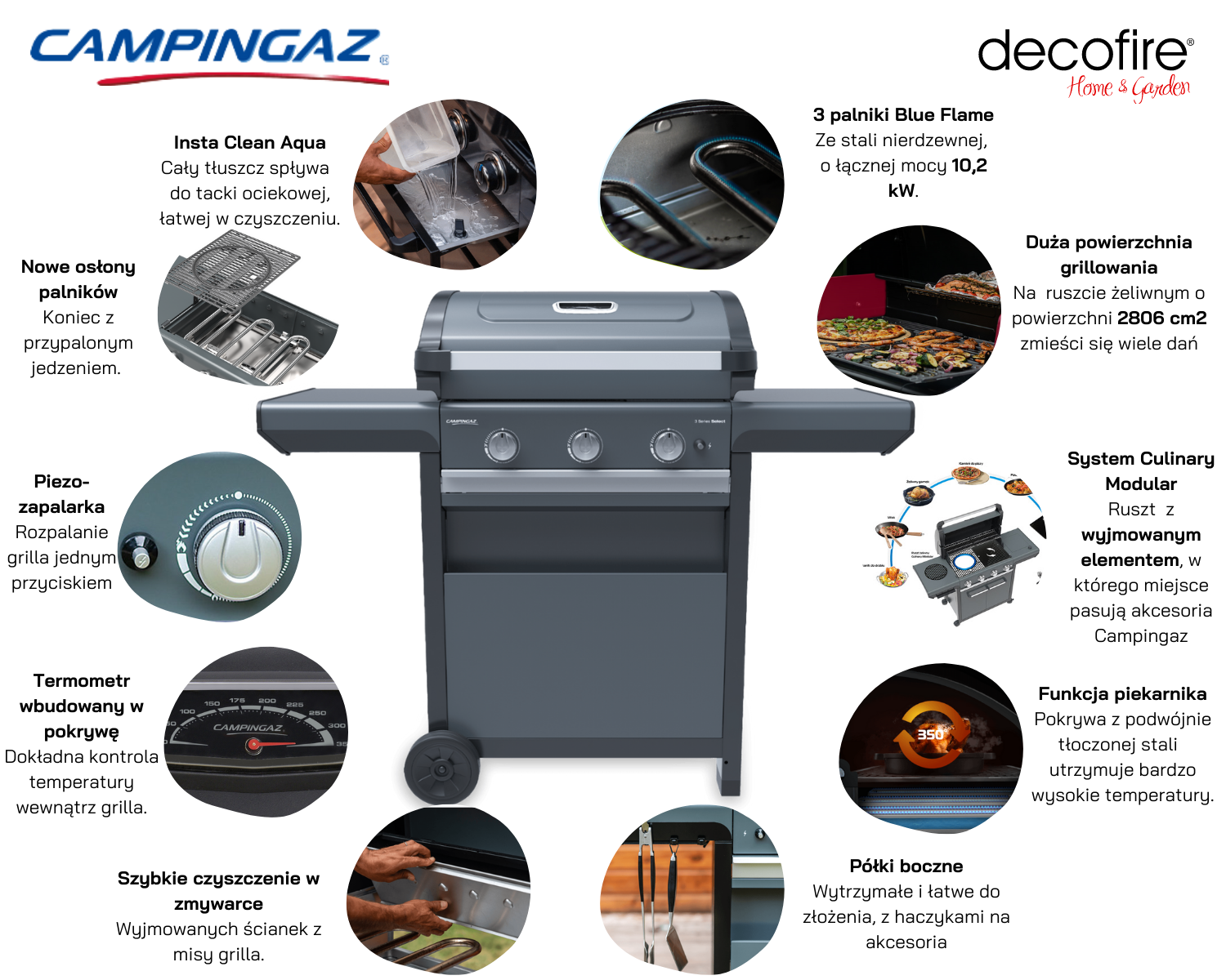 Grill gazowy Campingaz Series Select 3 zalety