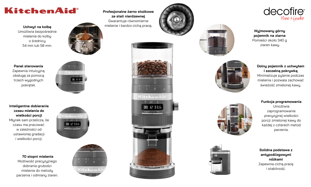 Młynek do kawy Charcoal Grey KitchenAid (5KCG8433EDG)